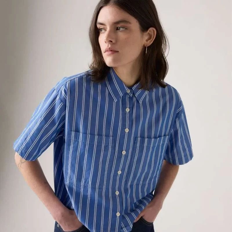 Women's Harlie Short-Sleeve Cropped Shirt (003QI-0002)