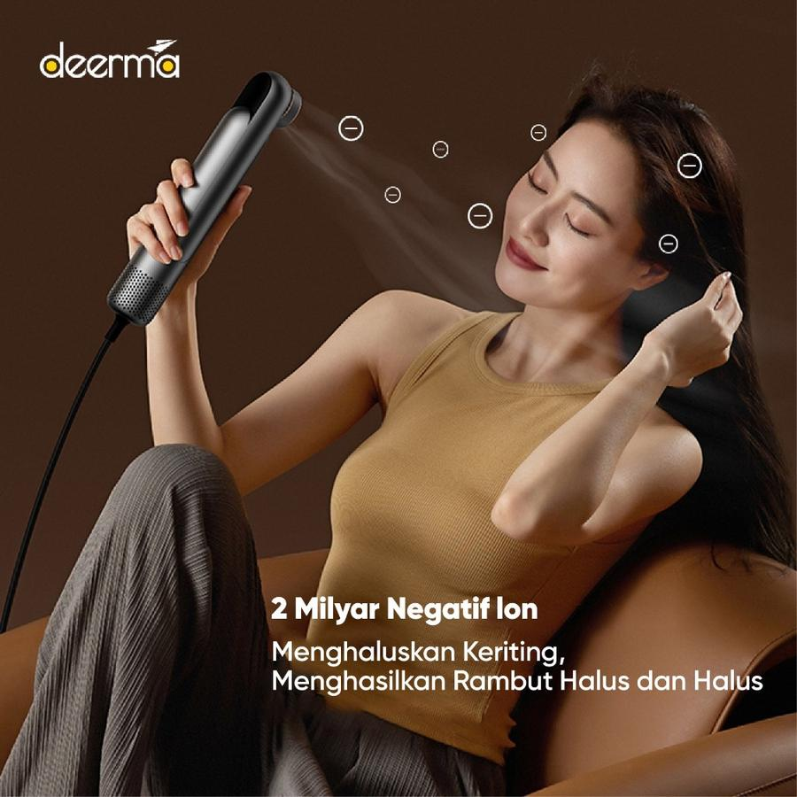 Deerma CF35W Hair Dryer Pengering Rambut High Wind Speed Negative Ion Care Multi Mode