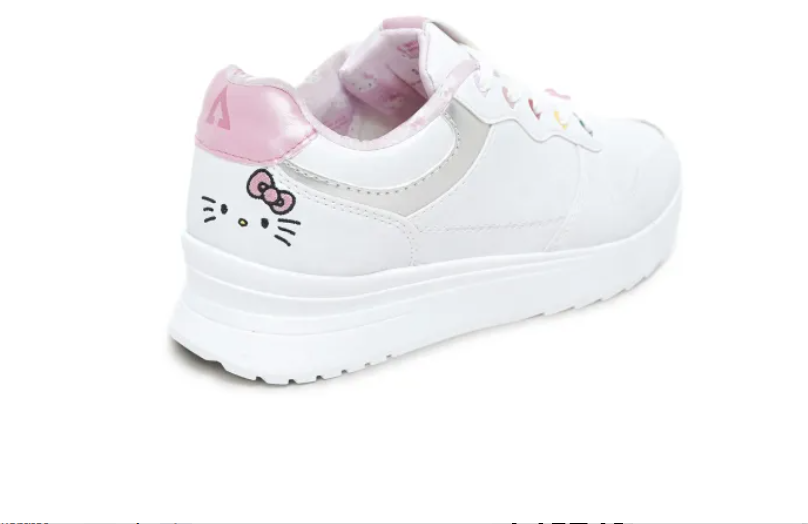 Aerostreet x Hello Kitty 37-40 Putih Putih Pink - Sepatu Sneakers