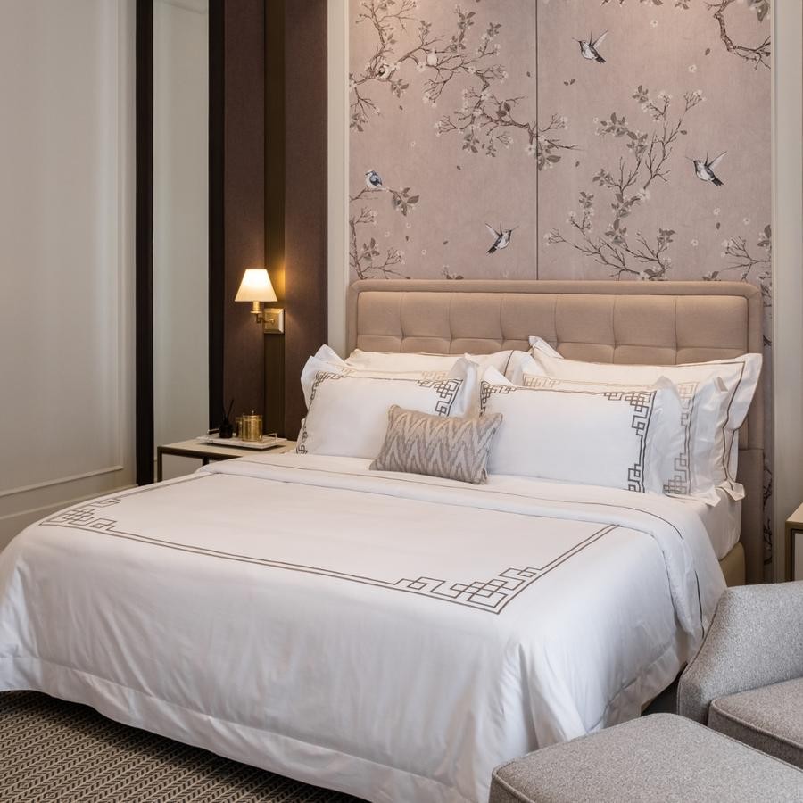 Lofty White Riviera Sheet Set / Luxury Bedding / Sprei / Duvet Cover - Brown, Tc5 Super King