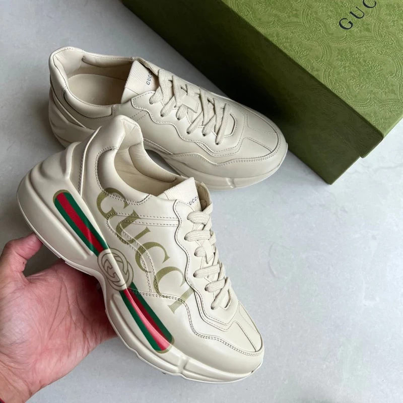 Gucci rhyton logo women sneaker in ivory
