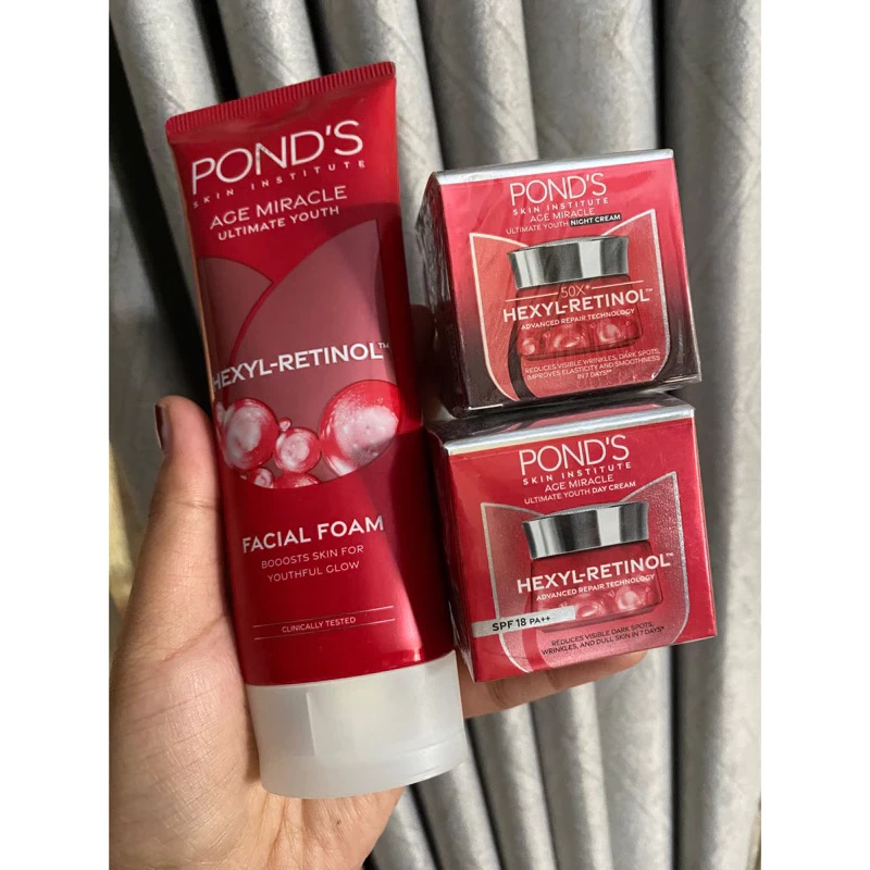 Ponds Age Miracle Facial foam 100 + Cream day&Night 9gr