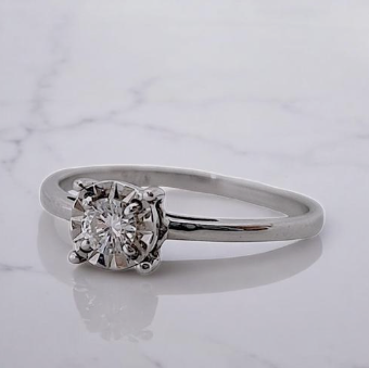 Solitaire diamond ring 18k /cincin berlian satu mata/cincin berlian solitaire/cincin emas putih berlian eropa white gold-Diamond Jewelry