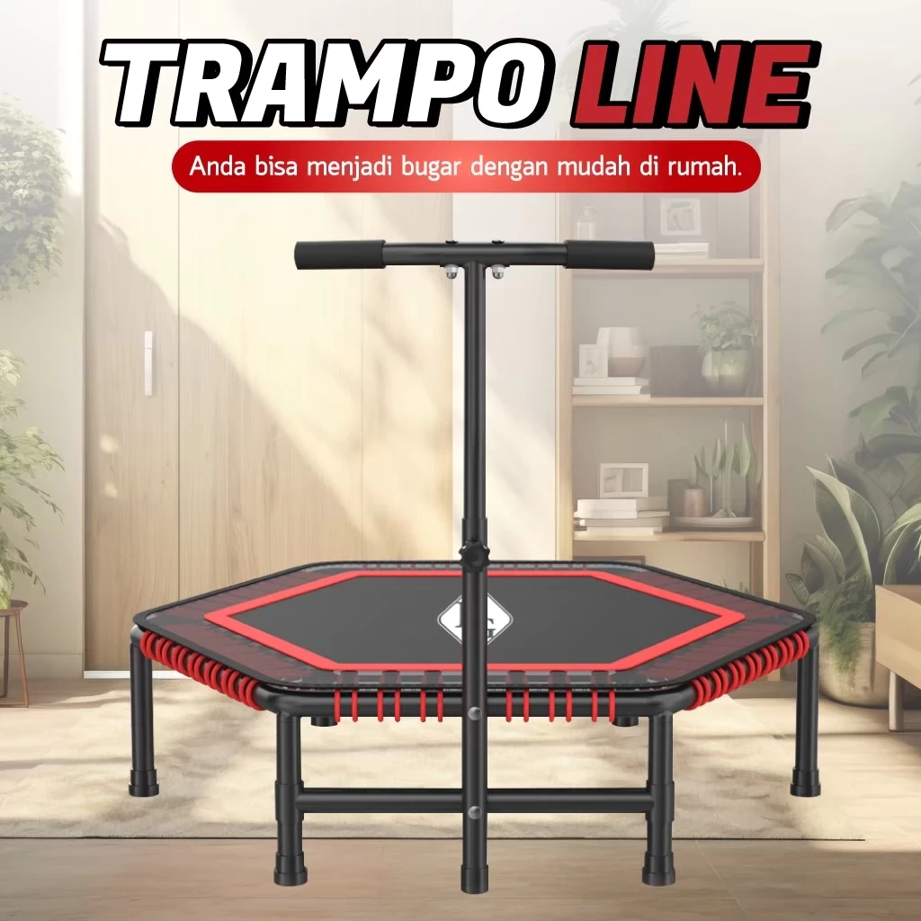 BG SPORT Trampoline Dewasa KUAT HINGGA 200KG Alat Olahraga Fitness Elastis Lompat Indoor Outdoor
