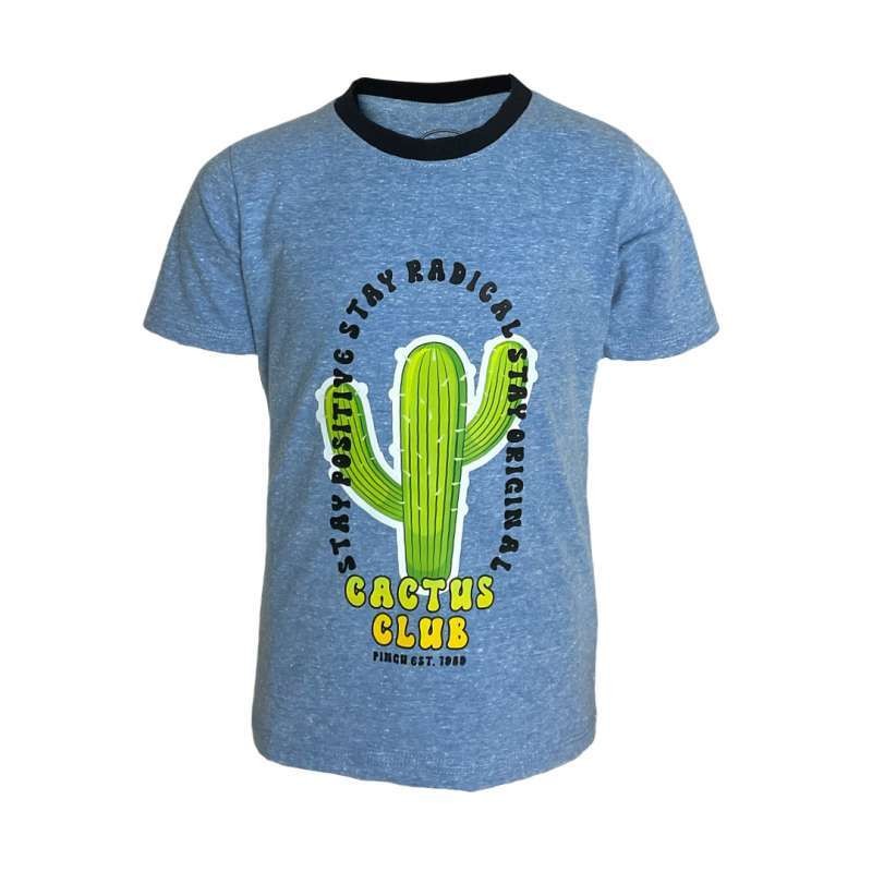 Pingu Kaos Anak Laki Laki Sablon Cactus Biru