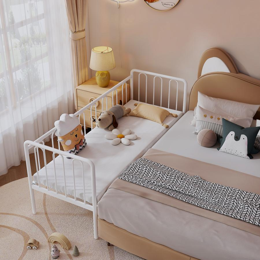 Portable newborn crib baby crib anti-fall wake up baby crib soothing sleep - white, 160*60*80cm