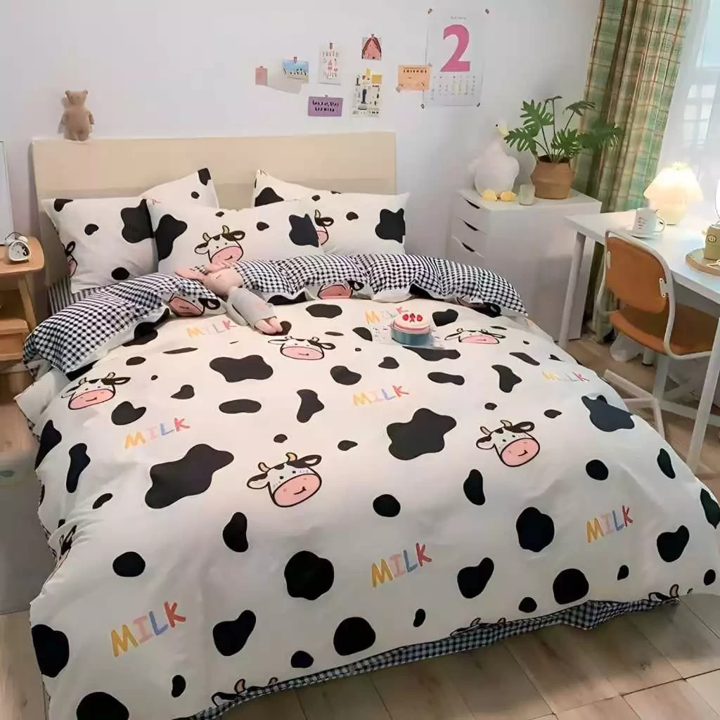 Bedcover Motif Aesthetic Kotak / SPREI Set Katun ANTI GESER Home Industri