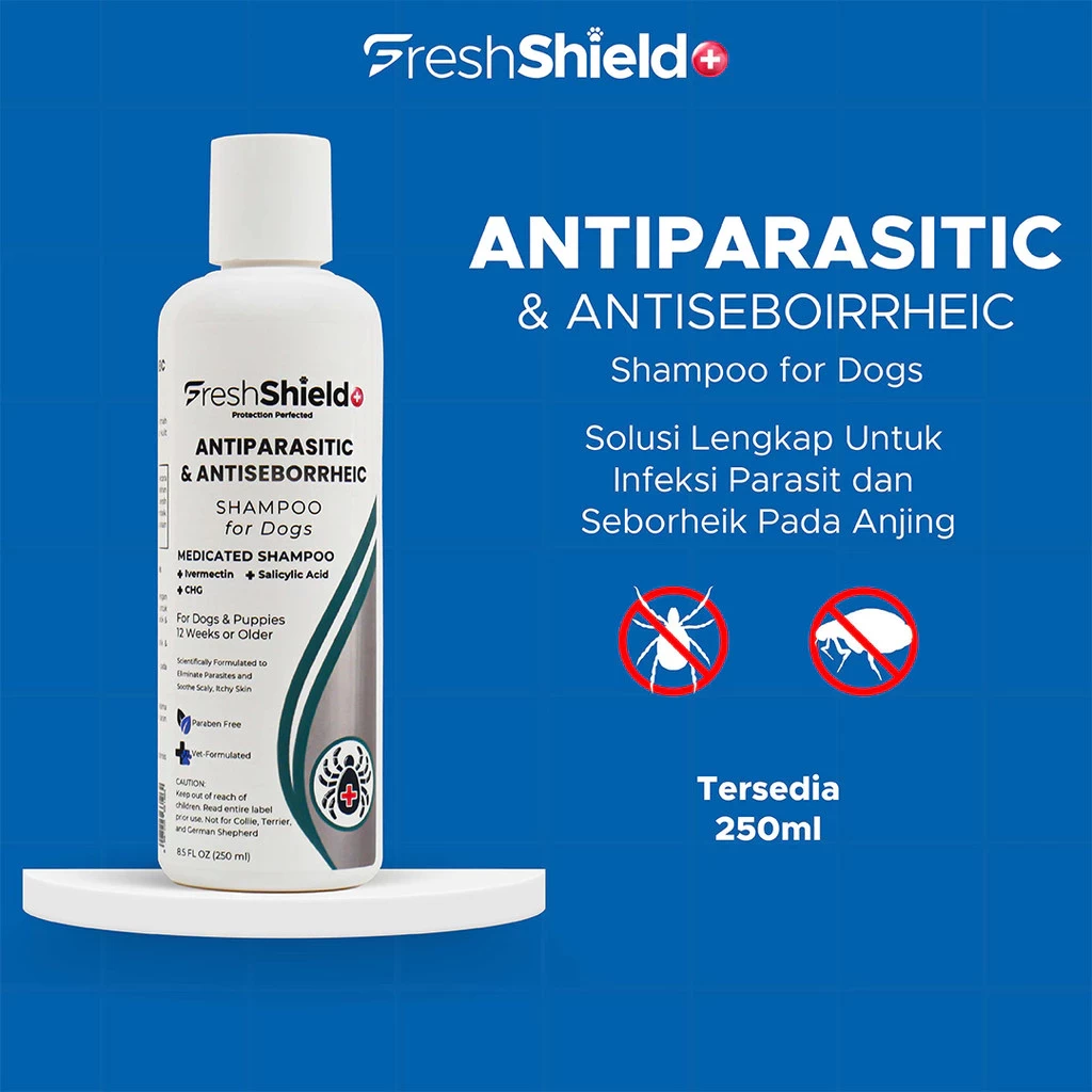 Fresh Shield+ Shampoo Anjing Antiparasit, Antiseborheik & Antiseptik
