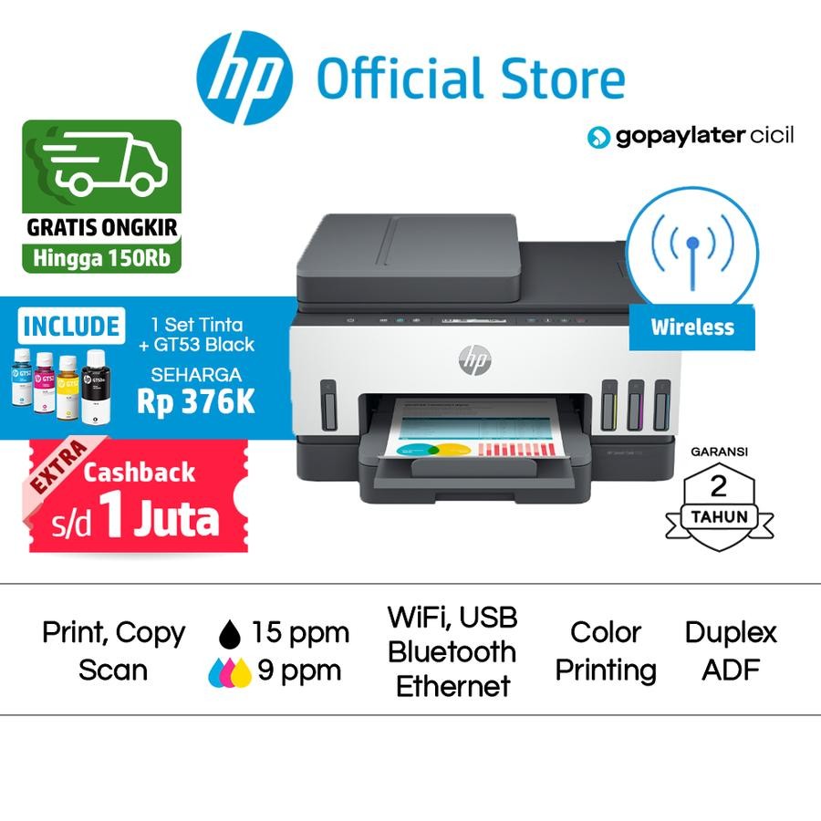 Printer HP Smart Ink Tank Wireless Print Scan Copy 415 585 720 750 210 - Smart Tank 210