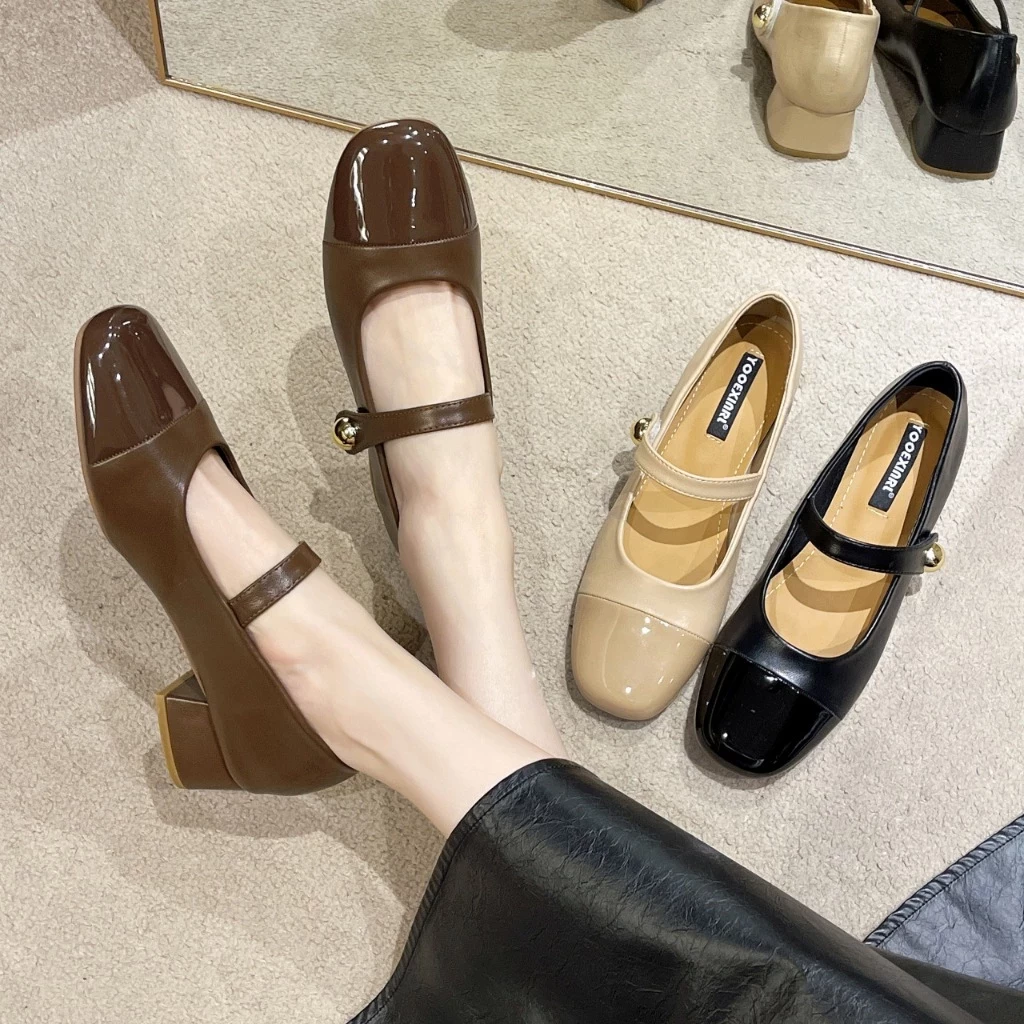 Sepatu Oxford Sepatu Kerja Wanita Slip On Premium Quality Black Karet