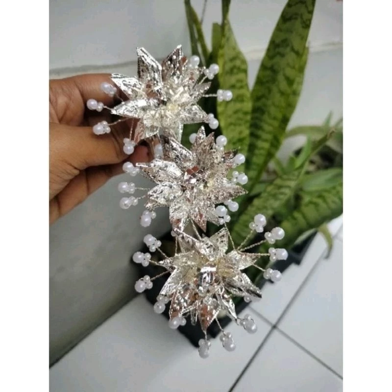 Semanggi Tunjung Silver Hairdo/hiasan rambut