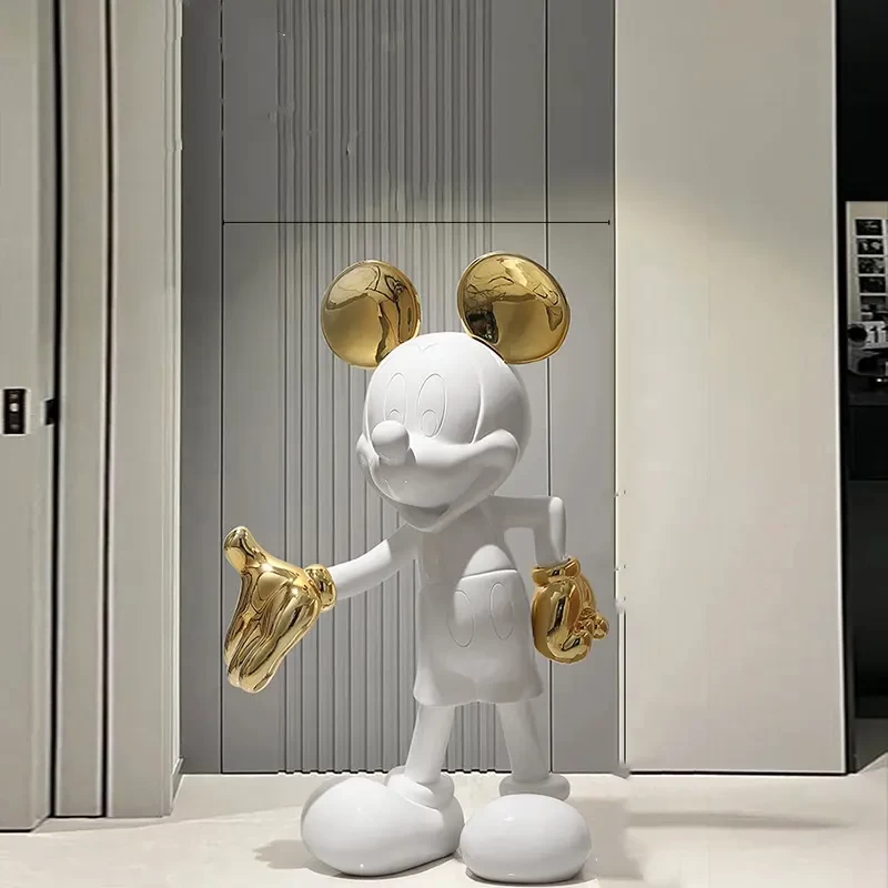 Grosir Mickey patung ruang tamu Dekorasi lantai besar kabinet TV hotel dekorasi rumah Modern hadiah pindah rumah