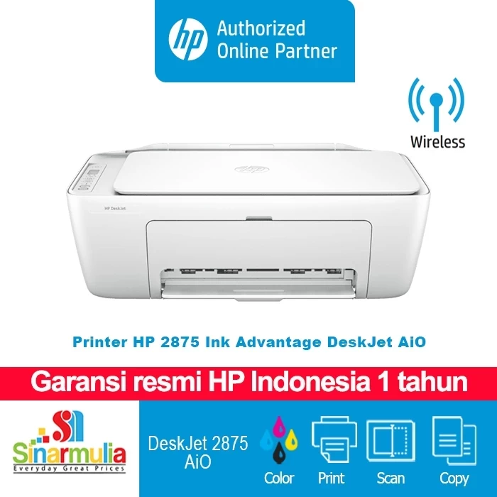 HP Printer 2875 Ink Advantage Deskjet All In One Wireless