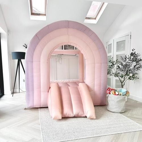 Premium Bounce House Cute Circle Rainbow Playground 335cm Rumah Balon - Merah Muda