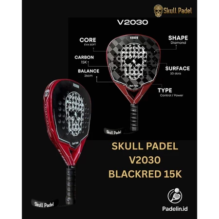 Skull Padel V2030 15K Black Red | Brand New Racket Padel